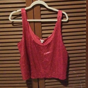 Sequin Pink Crop Top